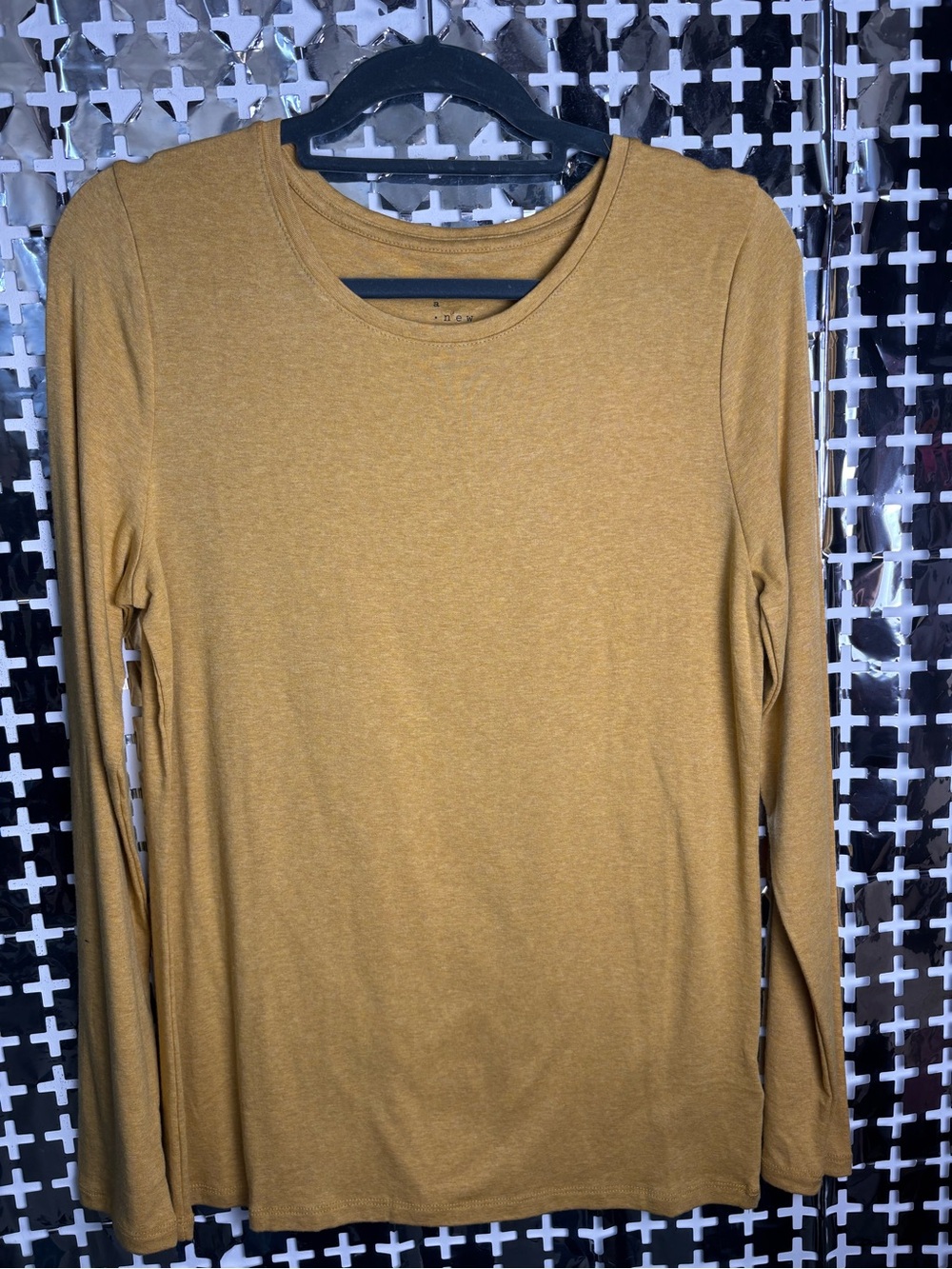a new day Mustard Long-Sleeve Crewneck Top